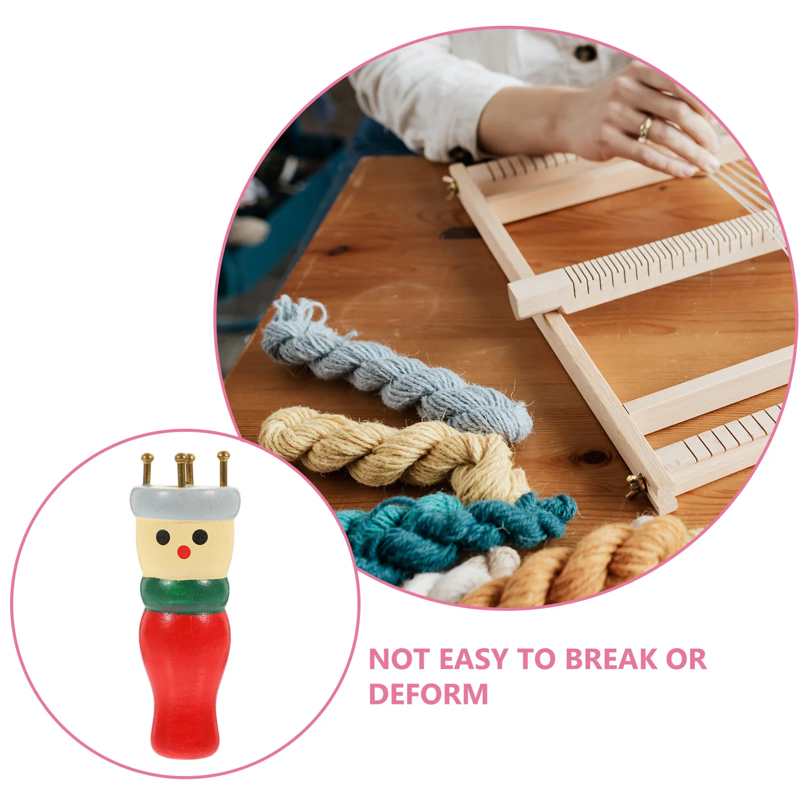 

1Set Wooden Knitter DIY Spool Knitter for Coasters Bracelets Easy to Use Lightweight Compact Design Knitting Kit