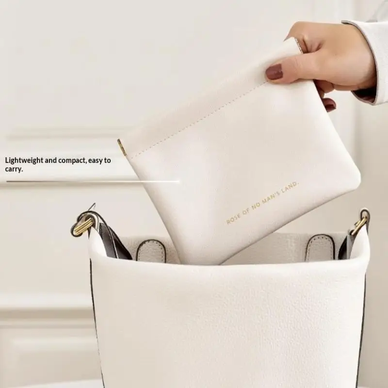 PU Earphone Charging Cable Storage Bag Mini Separate Purse Bag with Automatic Close for Students Office Travelers
