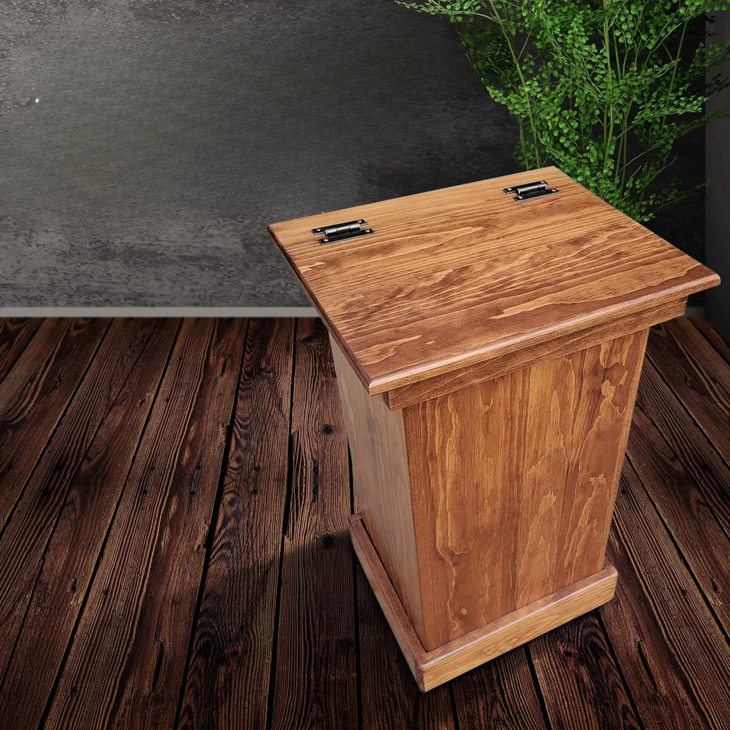 Design, Stylish Kitchen Garbage Can, Amish Made Cabinet Hidden Trash Can, Handmade Waste Bin Cabinet Storage (Cherry)