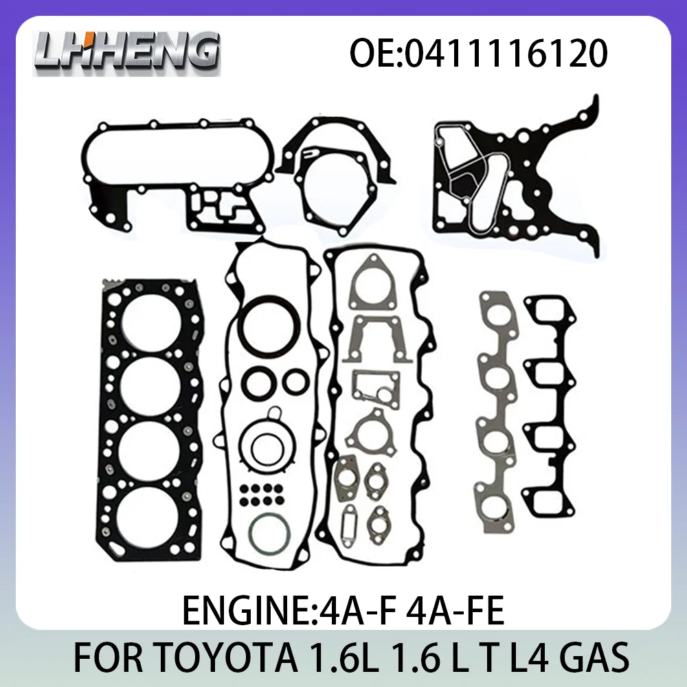 

Engine Full Gasket Set FOR TOYOTA CARINA CELICA Coupe COROLLA SPRINTER CARIB Estate 1.6L 1.6 L T L4 GAS 87-95 0411116120 4A-F