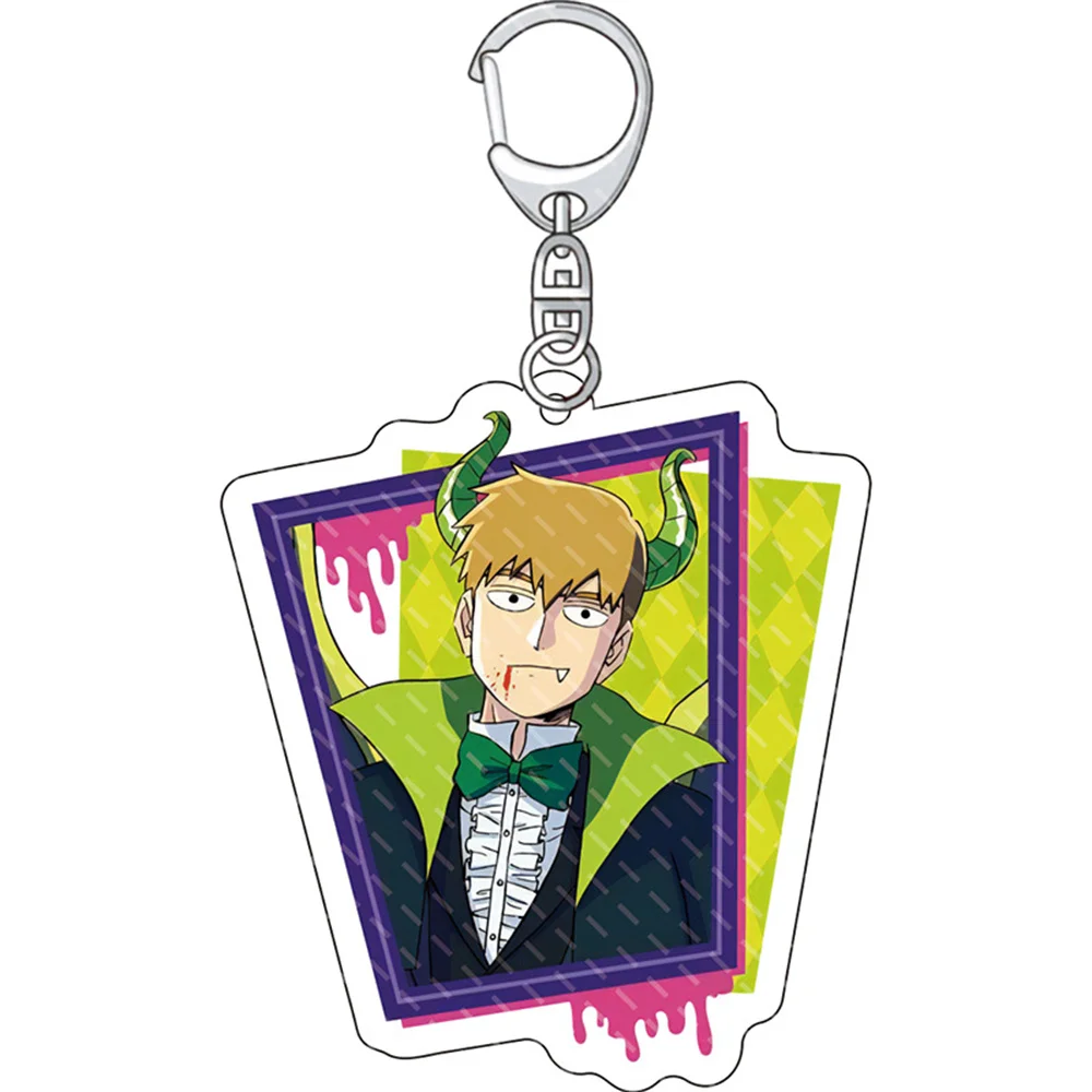 Cute Anime Mob Psycho 100 keychain Acrylic Bag Pendant key Chain Ring Keyring Accessories Jewelry For Fans Women friend Gifts