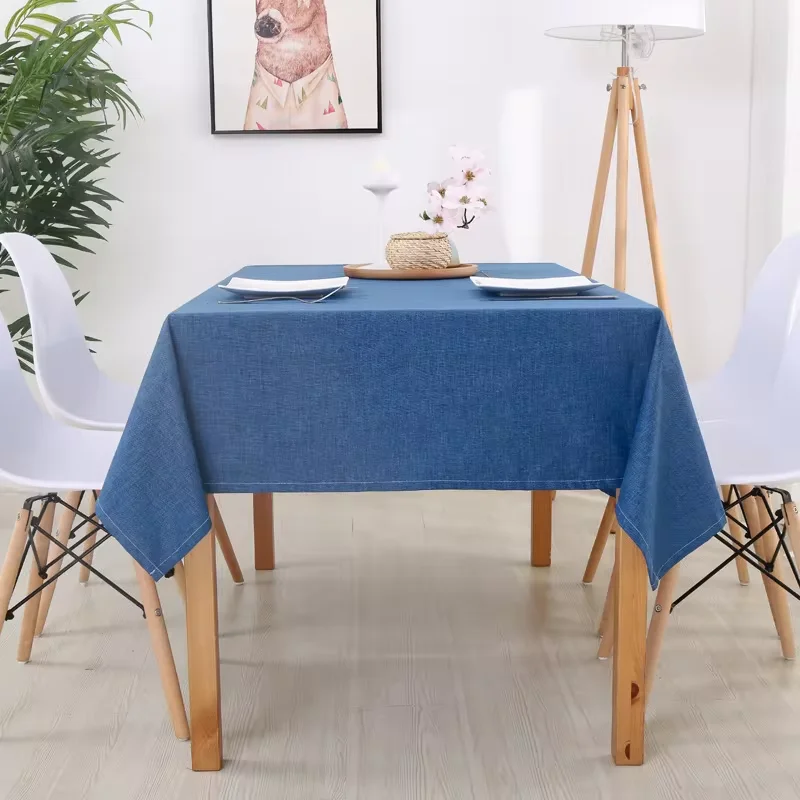 

Anti-Scald Waterproof Tablecloth Solid Color Cotton And Linen Plain Rectangular Dining Table Cloth Cloth Art Linen Placemat