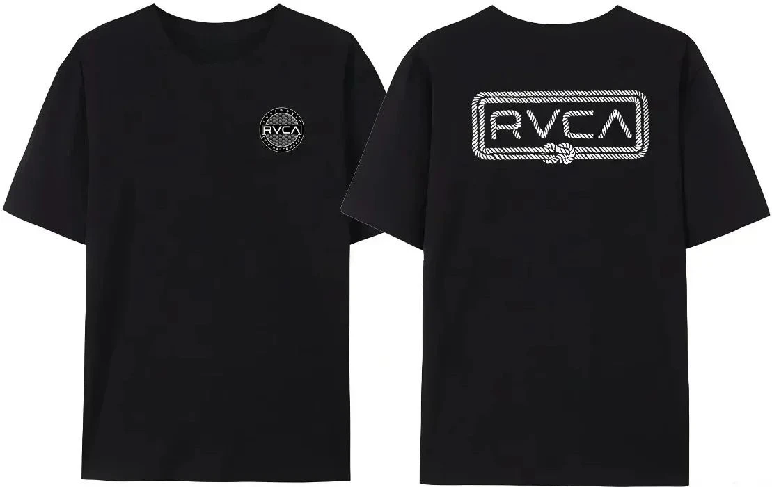 

RVCA T Shirt Men Women Black Tee Summer Cotton Tshirt Short Sleeve Fashion Design Brand T-shirt Top Streetwear Clothes