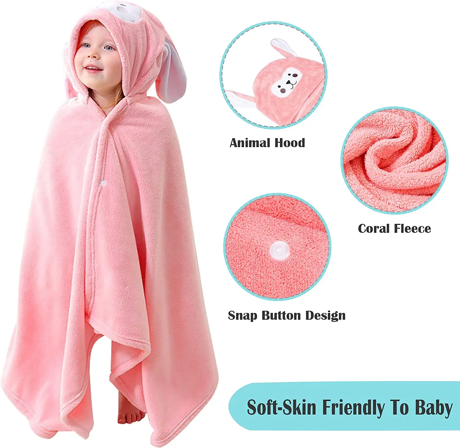 Winter Baby Bathrobe Flannel Cloak Cartoon Boy Girl Ultra-Soft Hooded Spa Velvet Robe Bath Towel Baby Shower Gift