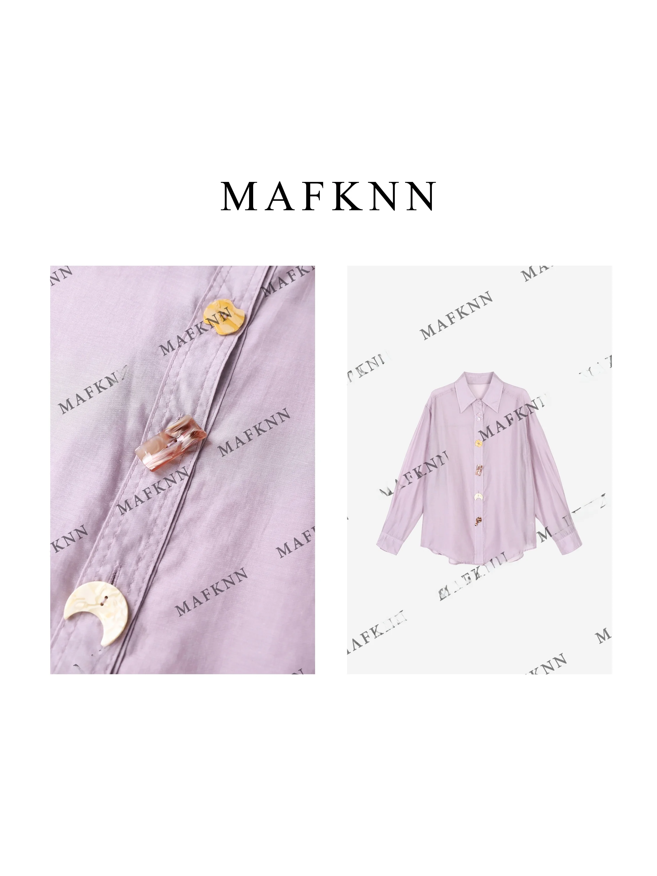 

Повседневная модная простая рубашка на пуговицах Jio Jio Private Label MKNN с длинным рукавом, свободного кроя, стандартной длины