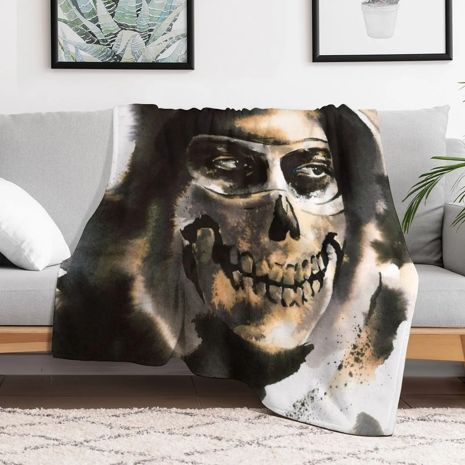 Manta Simon Ghost Riley en MW2, sofá cama ponderado, sofás decorativos, mantas St de lujo