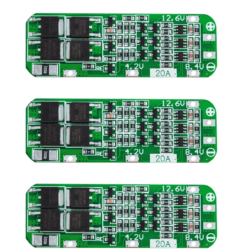 5PCS 3S 20A Li-ion Lithium Battery 18650 Charger PCB BMS Protection Board For Drill Motor 12.6V Lipo Cell Module 64x20x3.4mm
