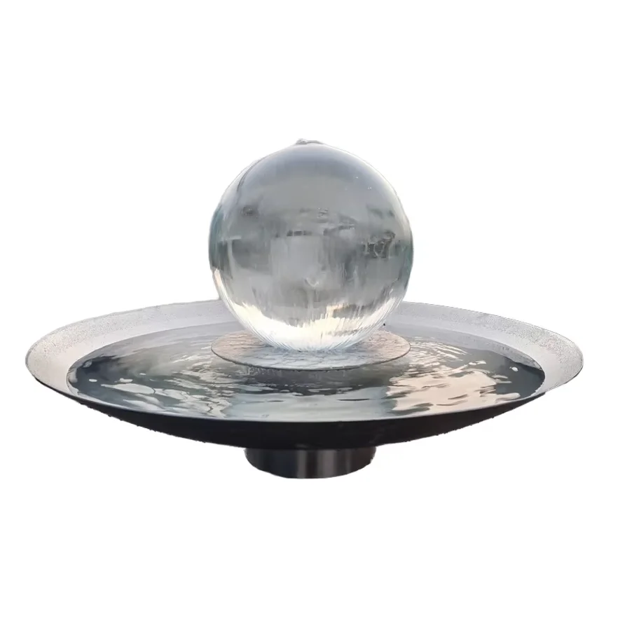 سعر الجملة ميزة خارجية حديثة ديكور منزلي كبير من الفولاذ المقاوم للصدأ ضوء أكريليك نافورة مياه للحديقة في الهواء الطلق