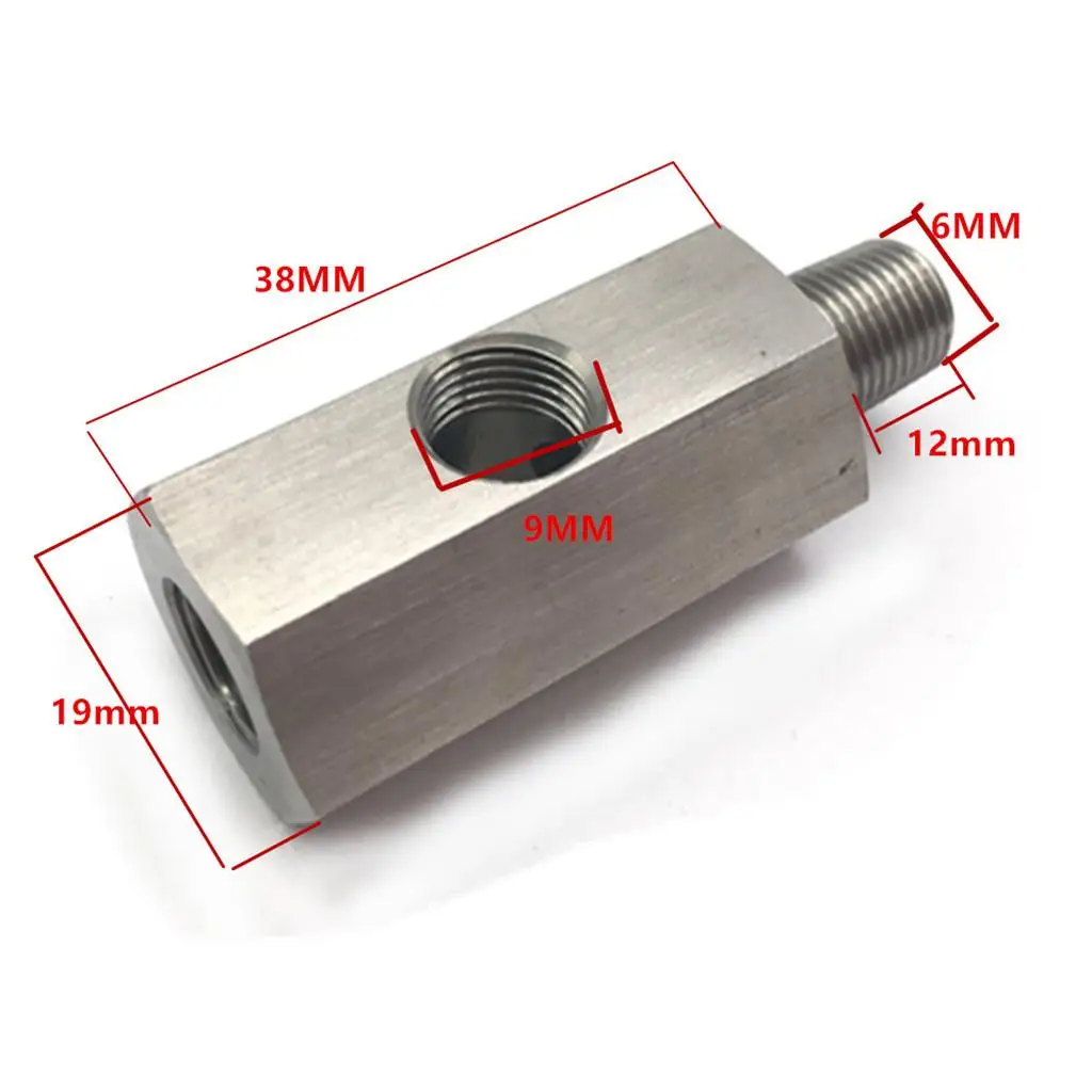 

Oil Pressure Sensor Tee Fitting 1/8 NPT Inlet Outlet Stainless Steel Adapter for Aftermarket Gauge
