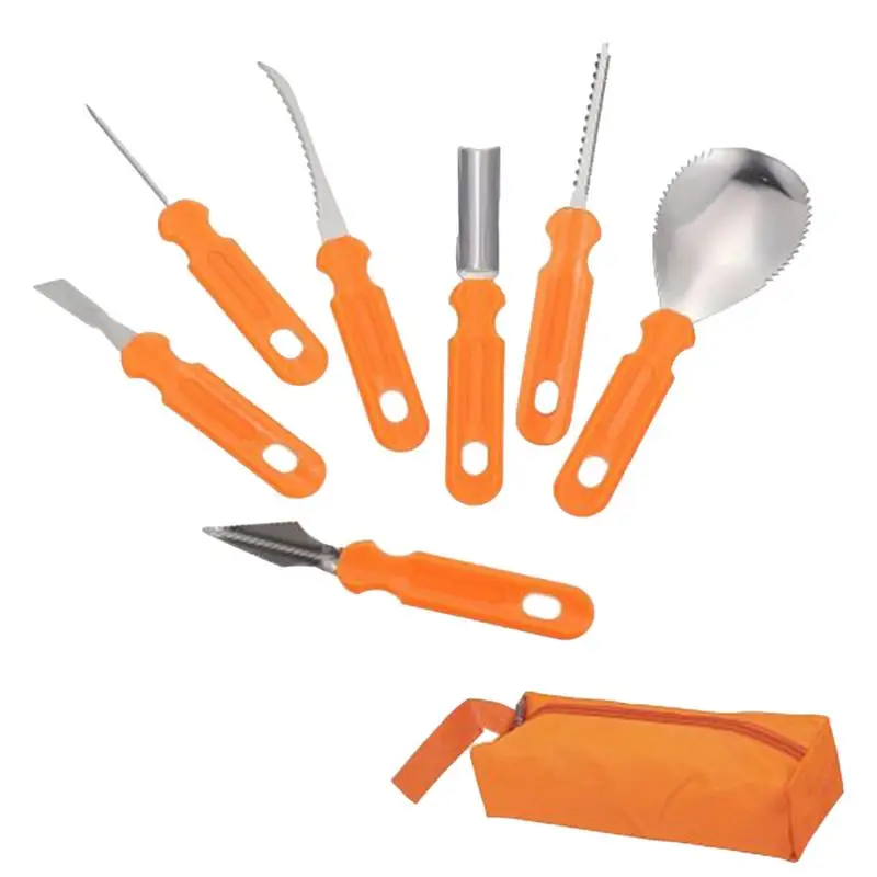 Narzędzia do rzeźbienia na Halloween 7 szt. Wytrzymały zestaw narzędzi do rzeźbienia na dynie Jack-O-Lanterns Materiały do rzeźbienia w dyni