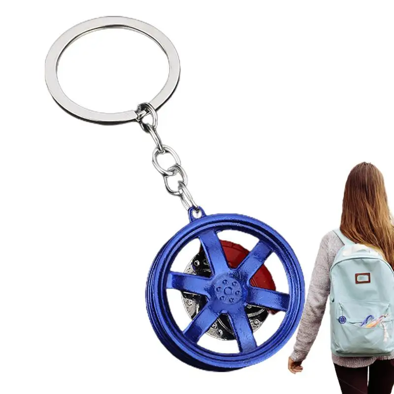 Car Parts Keychain Key Ring Pendant Durable Creative Vibrant Decorative Car Tire Metal Keychain Car Fans Gifts For Women Men