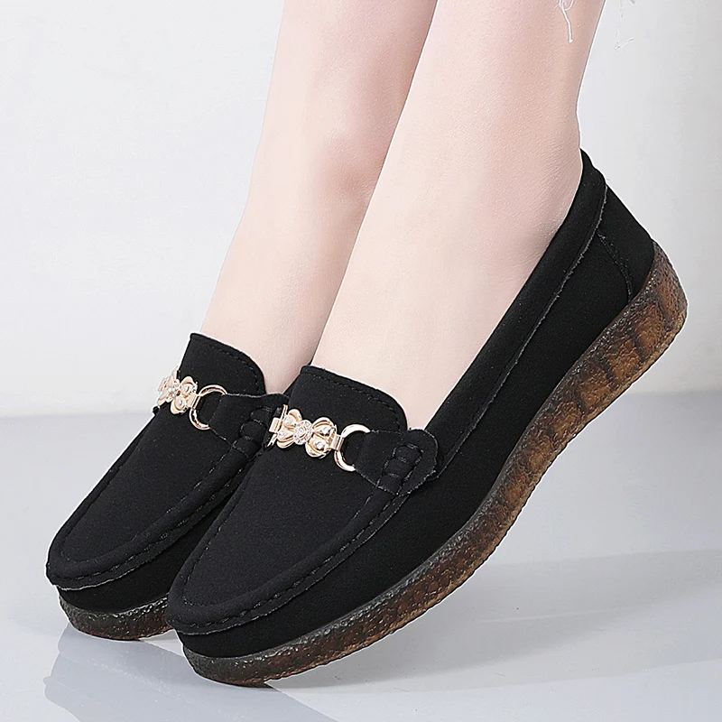 

Summer Women's New Soft Sole Frosted Breathable Walking Non Slip Comfortable Flat Bottom Casual Loafers 2025 Zapatos Mujer