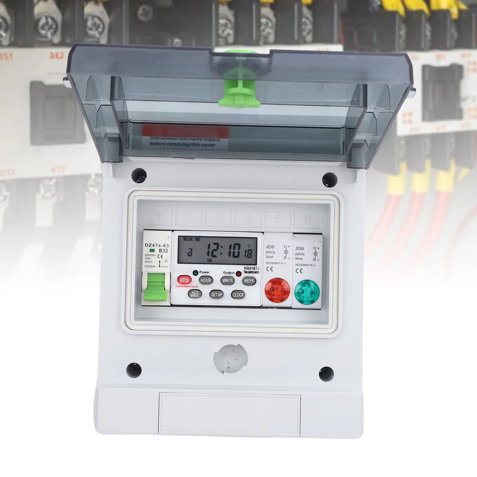 Outdoor Water Proof Distribution Box 32A Electrical Time Control Switch Programmable Digital Timer for Street Light Pump