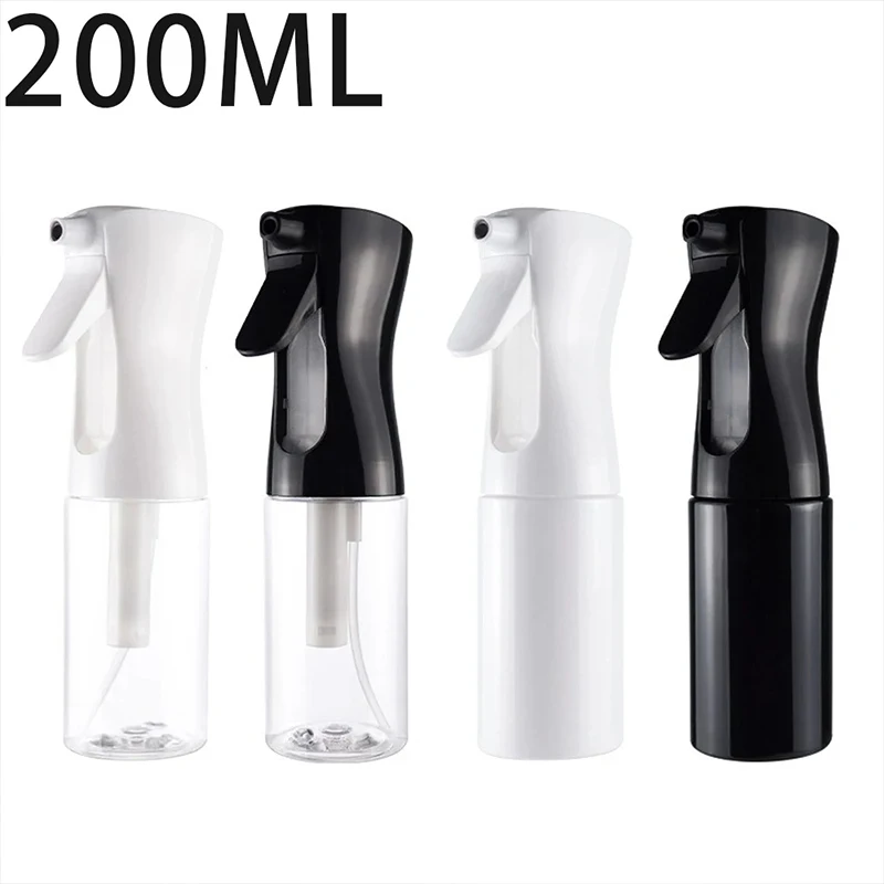 Refillable Skin CareShowering Pets Black 200ML Empty Spray Bottles Continuous Spray Bottle for Hair Spray Water Bottle Fine Mist