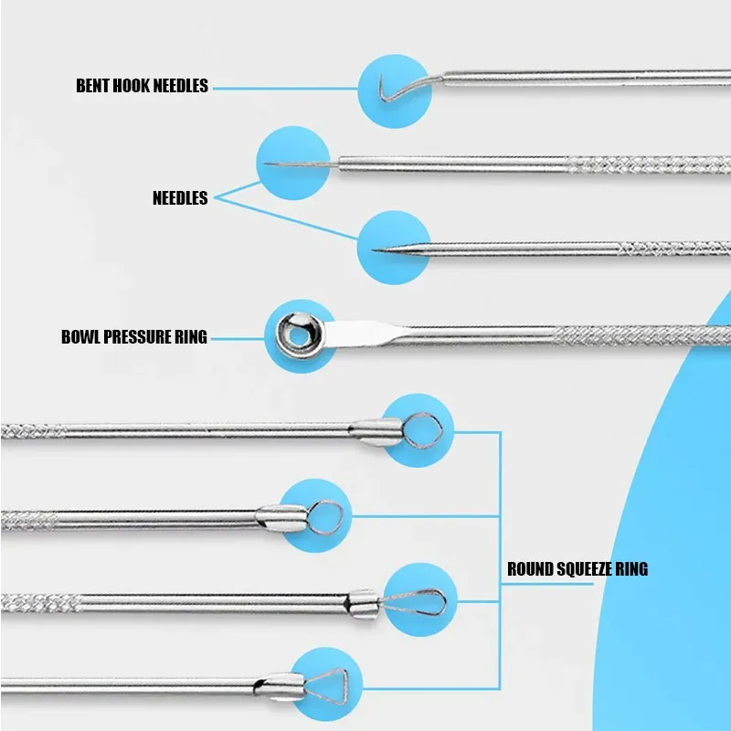 4-Pack Stainless Steel Acne Needles and Blackhead Removal Tools Professional Facial Skin Beauty Care Facial Cleaning Skin Care