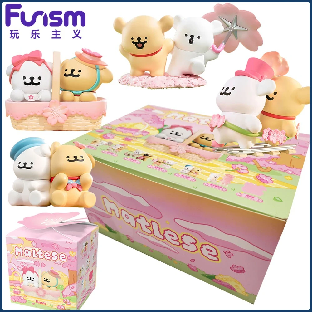 

Official FUNISM Maltese Romantic Cherry Blossom Series Doll Desktop Periphery Trendy Toy Blind Box Children's Christmas Gifts