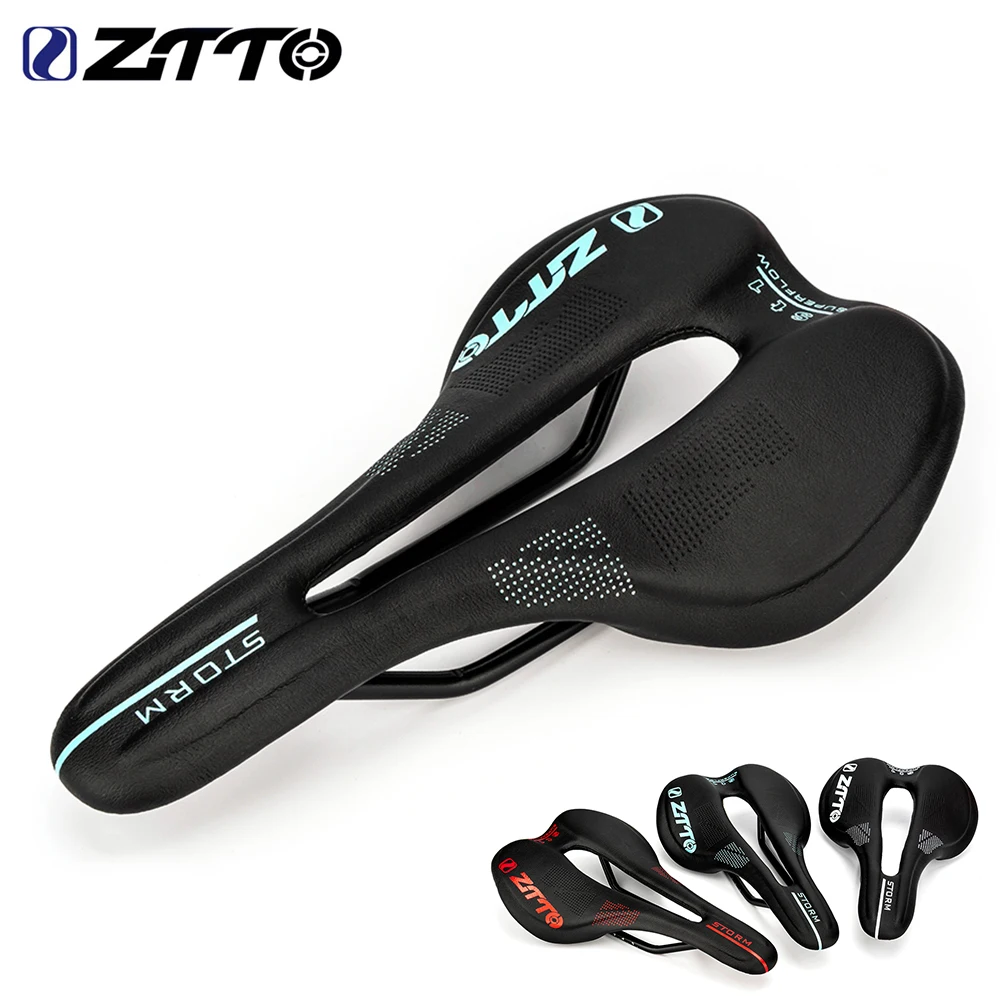 ZTTO MTB Wide Hollow PU Surface Ultralight Bike Saddle Breathable Cycling Bicycle Seat For Mountain Road Bike Racing Light