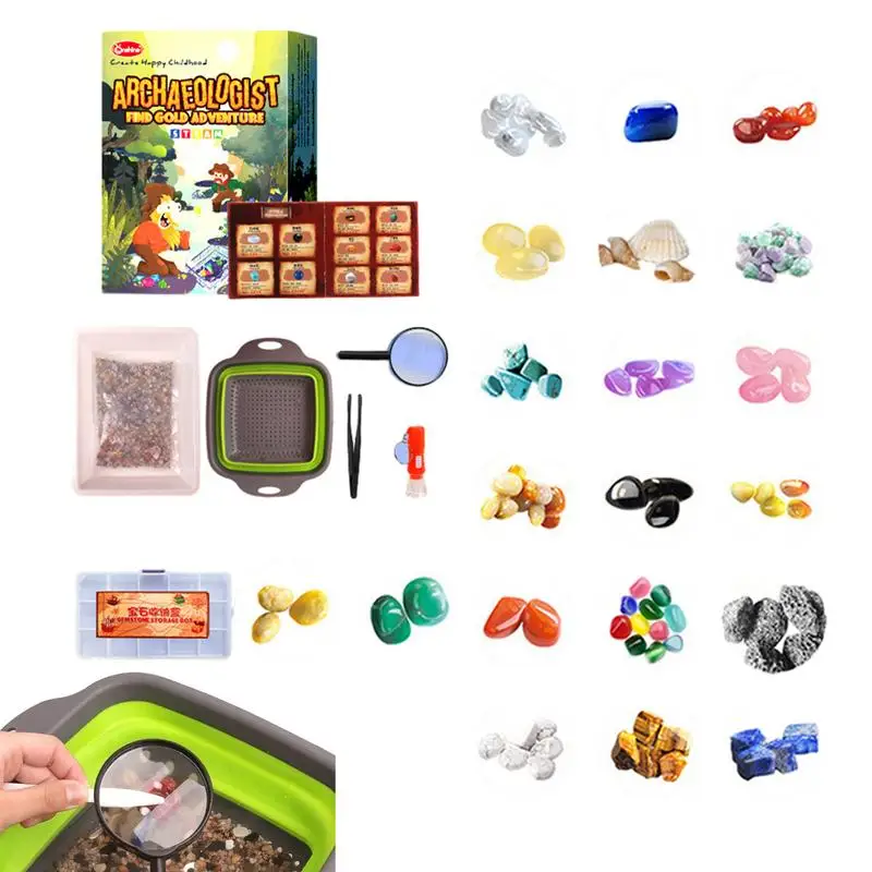 Gemstone Digging Toy Children Creative Crystal Ore Digging Mining Toy Kids Science Kit Parent-Child Interactive Toys Nature Ores