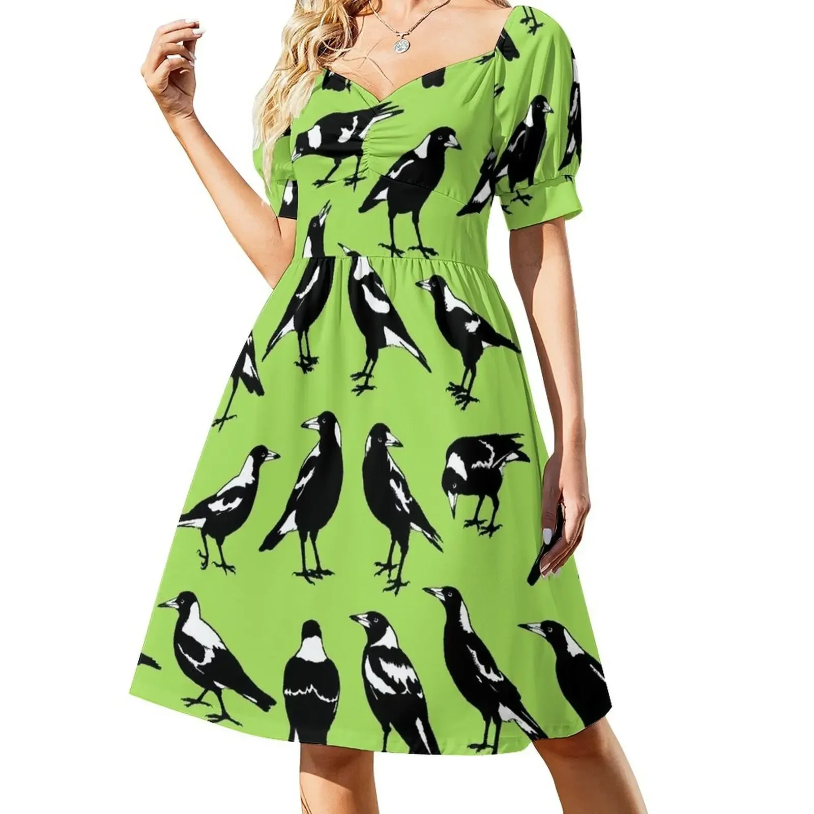 

MAGPIES - Australian native birds (choose your your preferred Tee colour & style)) Short-Sleeved Dress