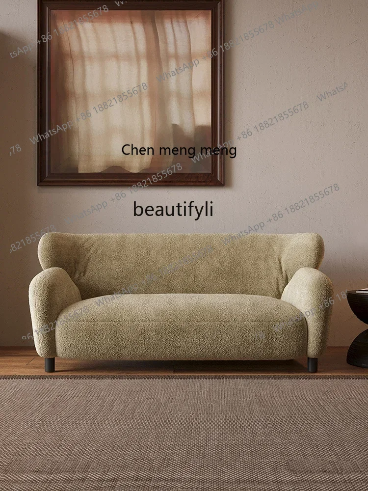 

X Designer sofa Nordic retro small apartment living room double fabric sofa