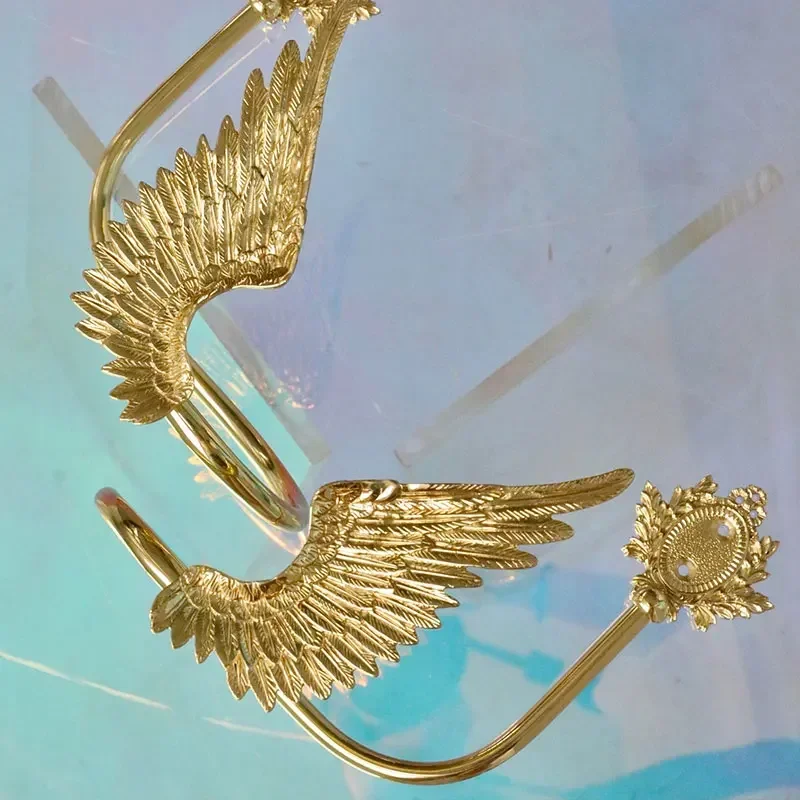 Household Brass Curtain Hook Angel Wings Curtain Decor Accessories All-match Bow Curtain Tie Backs Copper Decoration Hooks