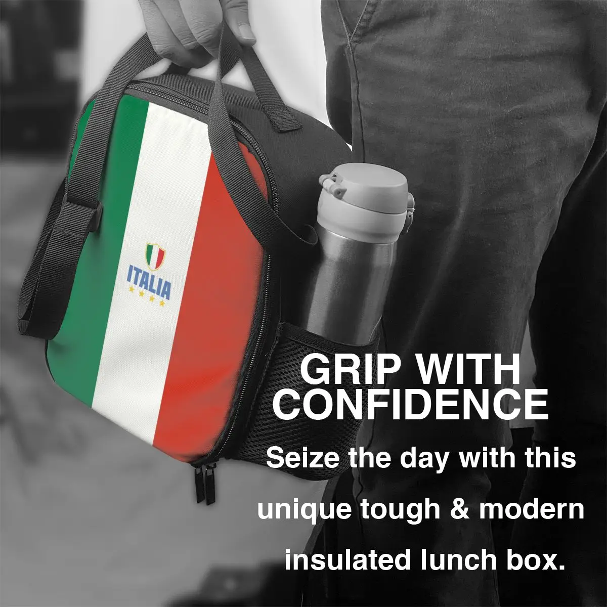 Borsa per il pranzo isolata bandiera italiana personalizzata per le donne borsa termica per il pranzo Tote Office Picnic Travel