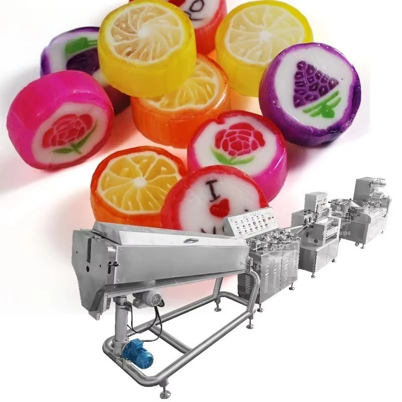 Customized Candy factory uses molds to form hard candy presses, small hard candy makers and packaging machines