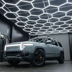 Honeycomb Garage Light Hexagon Led lamp 110V-240V Led Tube Ceiling Lighting For Auto Car Wash Detailing Led Workshop Barbershop