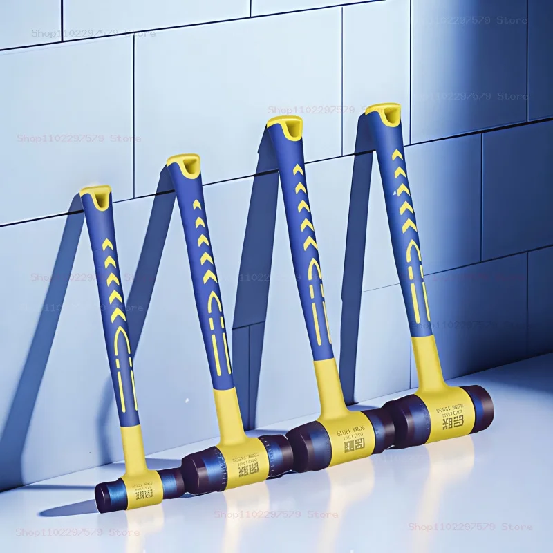 2025 جديد 25/35/45 مللي متر مزدوج الرأس متعدد الوظائف مزدوج الوجه لمسة ناعمة المطاط المطرقة الأسود البلاستيك المغلفة قبضة DIY بها بنفسك أداة اليد