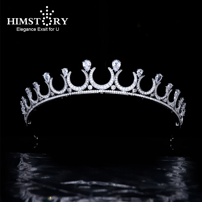 

Himstory New Dedsigns Gentle Wave Cubic Zircon Tiara CZ Diadema Coroa De Novia Bridal Headpiece Wedding Hair Accessories