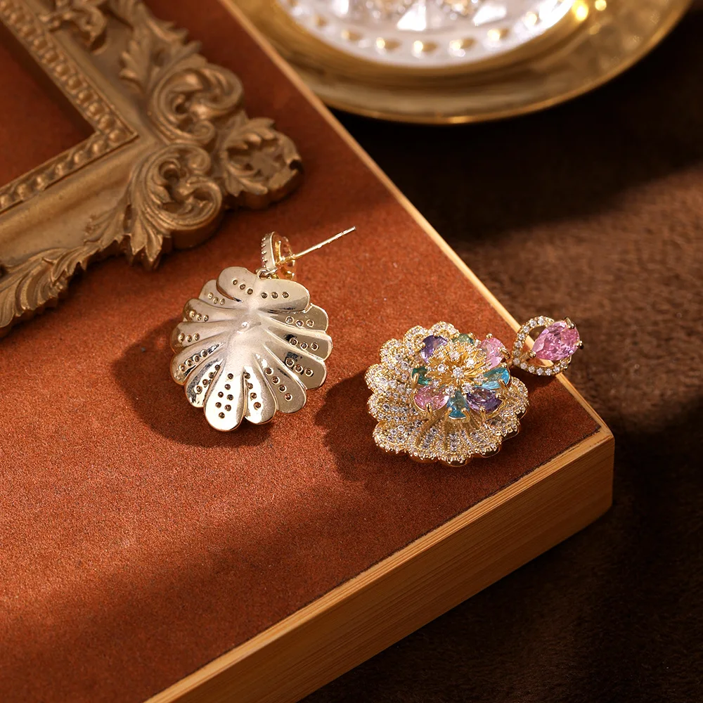 Heavy temperament three-dimensional petals elegant high-grade flower studs