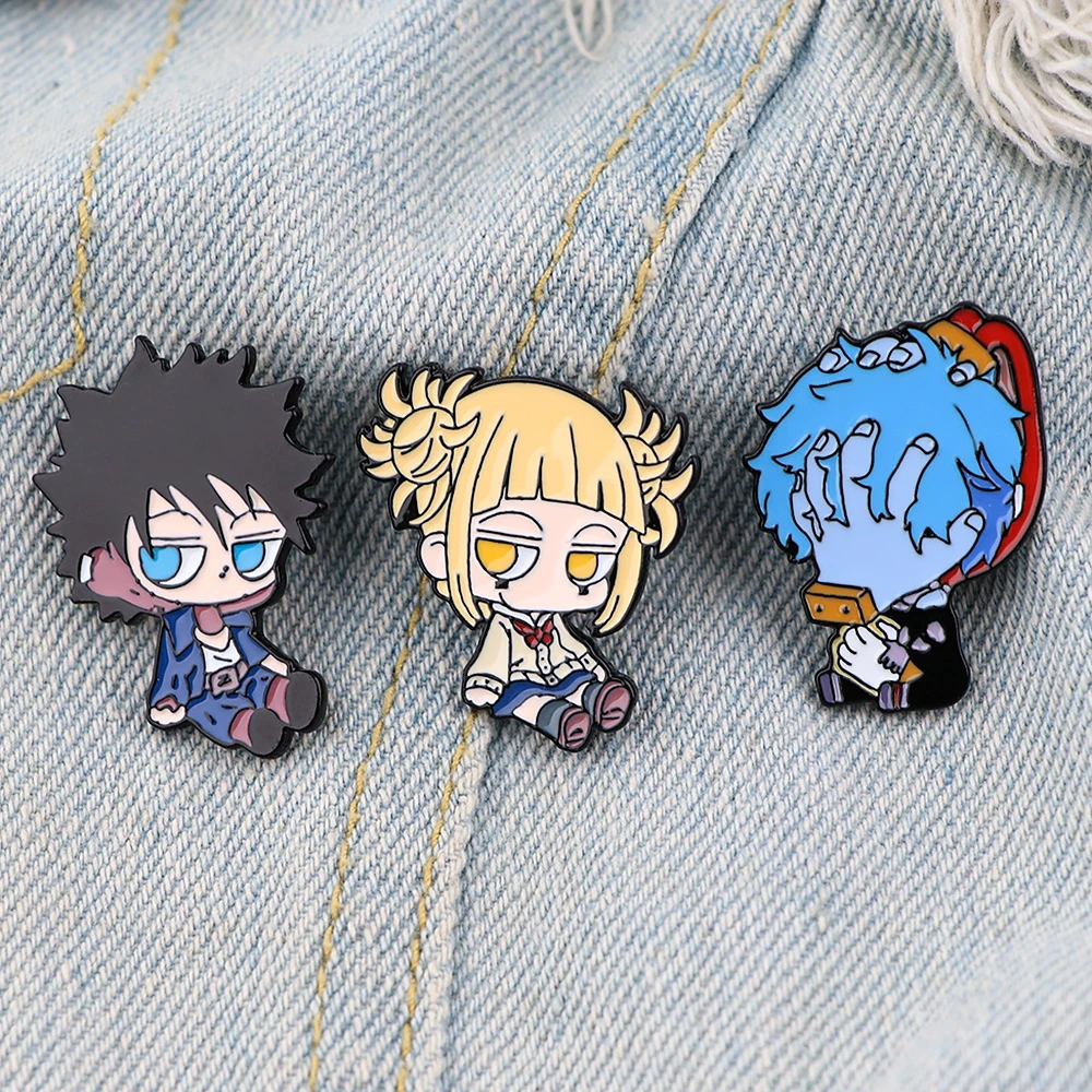 Accesorios de disfraz de Anime Boku no hero academia Shigaraki Tomura, insignia de Metal, Pin de solapa, broche de mochila de aleación