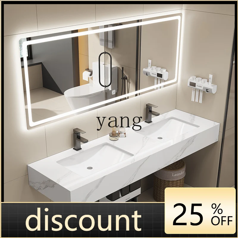 

LTT marble double basin sink double bathroom cabinet combination public toilet sink
