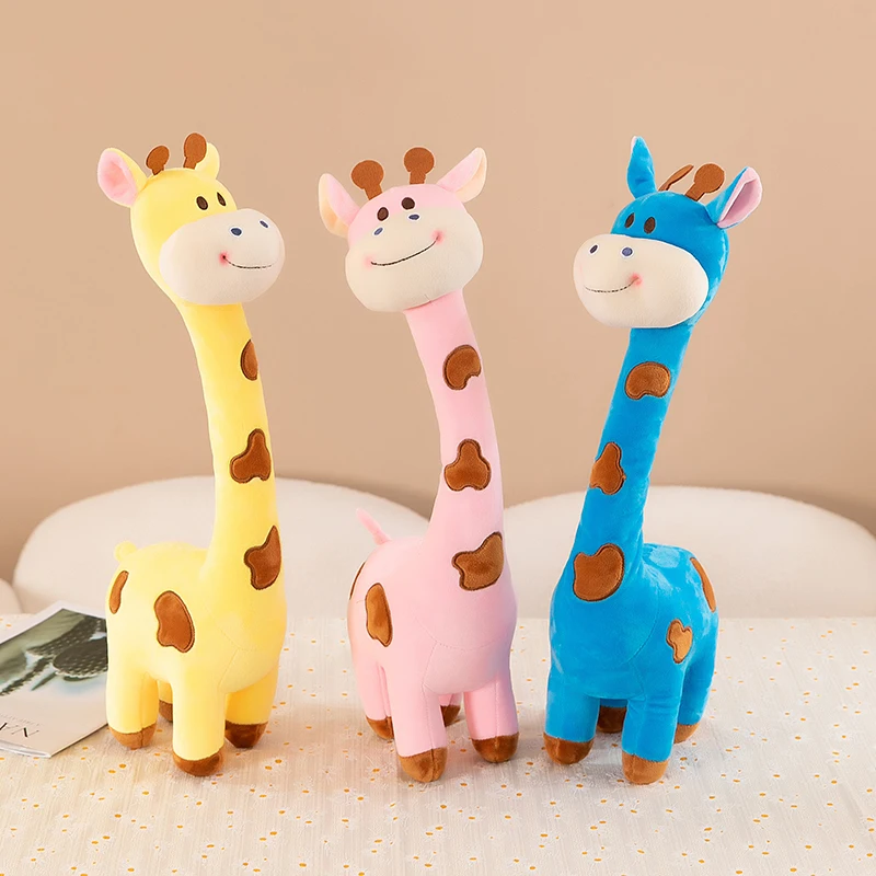 Cartoon Giraffe Simulation Animal Ornament Doll Soft Stuffed Animal Sleeping Pillow Cushion Christmas Gifts for Kids and Girls