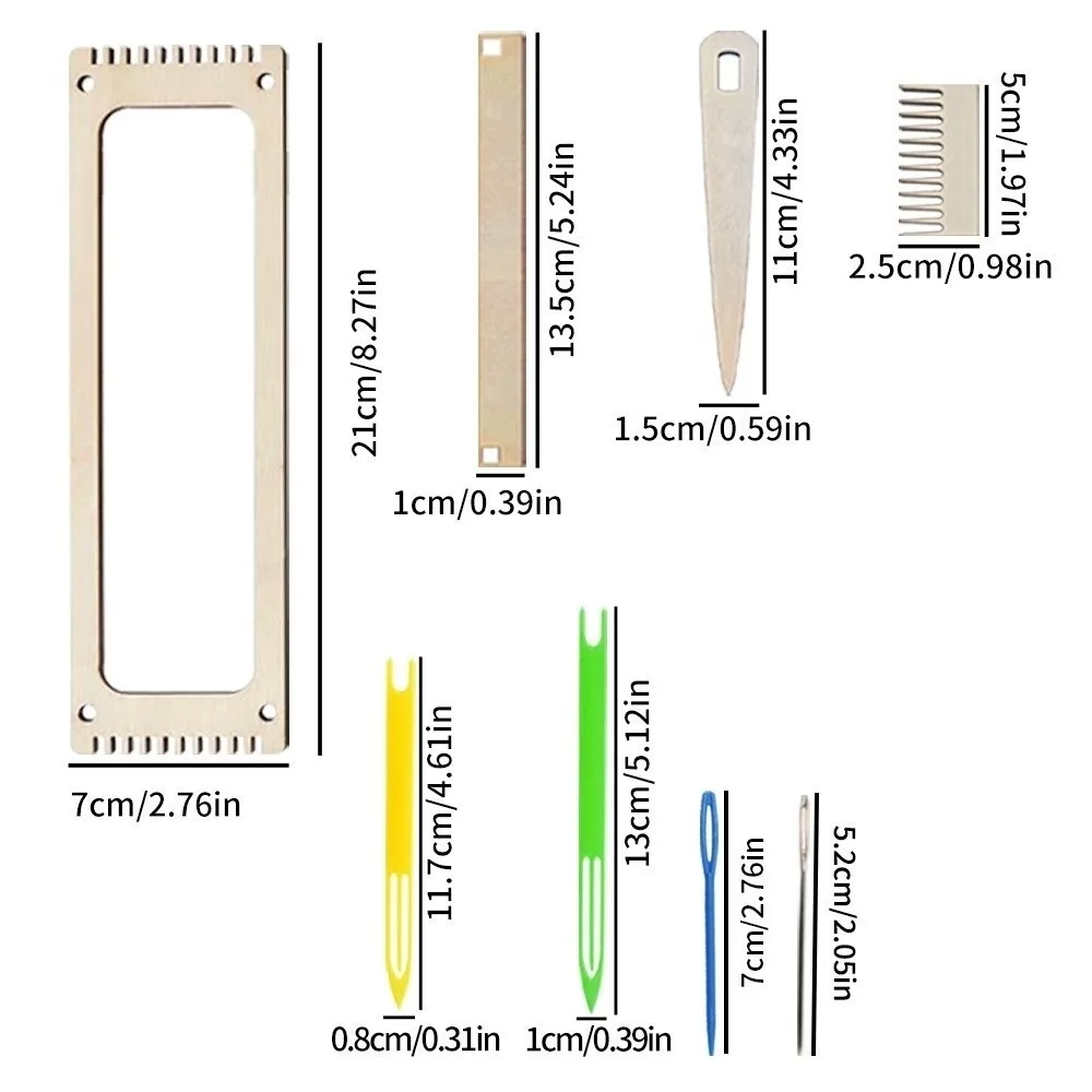 Wooden Mini Loom Machine Small Frame Lightweight Hand-Knitting Kit Easy Operate DIY Handcrafts Yarn Weaving Tools Weaving Lover