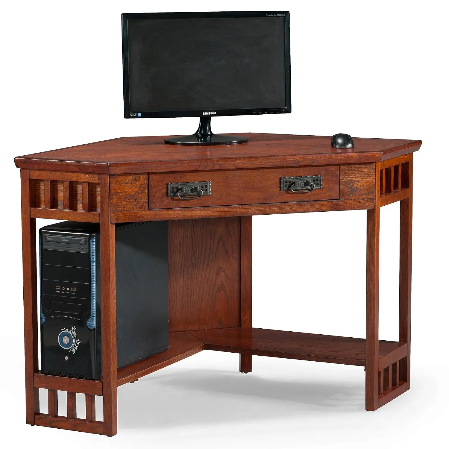 Computer Desk With Drop Front Keyboard Drawer Solid Wood For Home Office, Customized