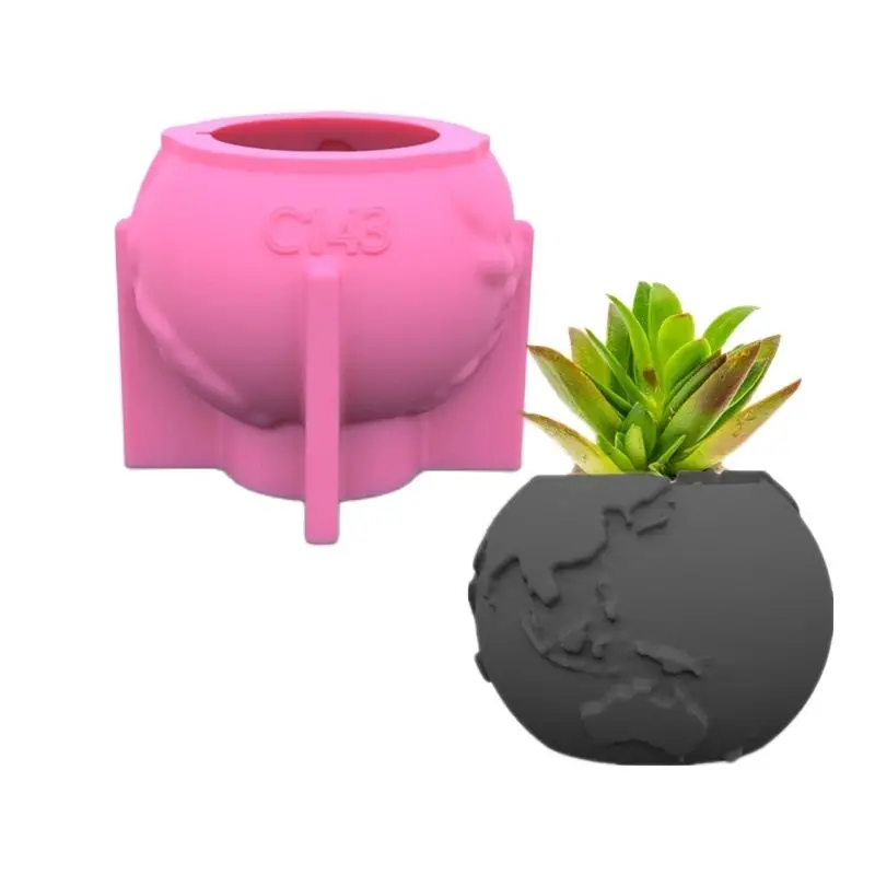 

Globe Shape Silicone Mold for Handmade Desktop Decoration Gypsum Epoxy Resin Pen Holder Flower Pot Micro-landscape Silicone Mold