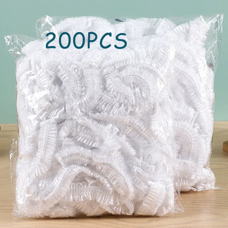 

200pcs Disposable Food Cover Plastic Wrap Elastic Food Lids For Fruit Bowls Cups Caps Storage Kitchen Fresh Keeping Saver Bag