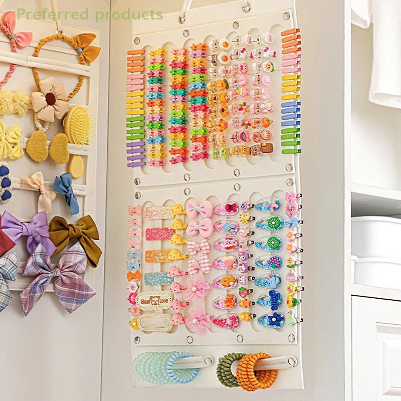 

Large Capacity Hair Bows Organizer Wall Headband Holder Hair Clip Storage Hanger Jewelry and accessory storage hanging bag