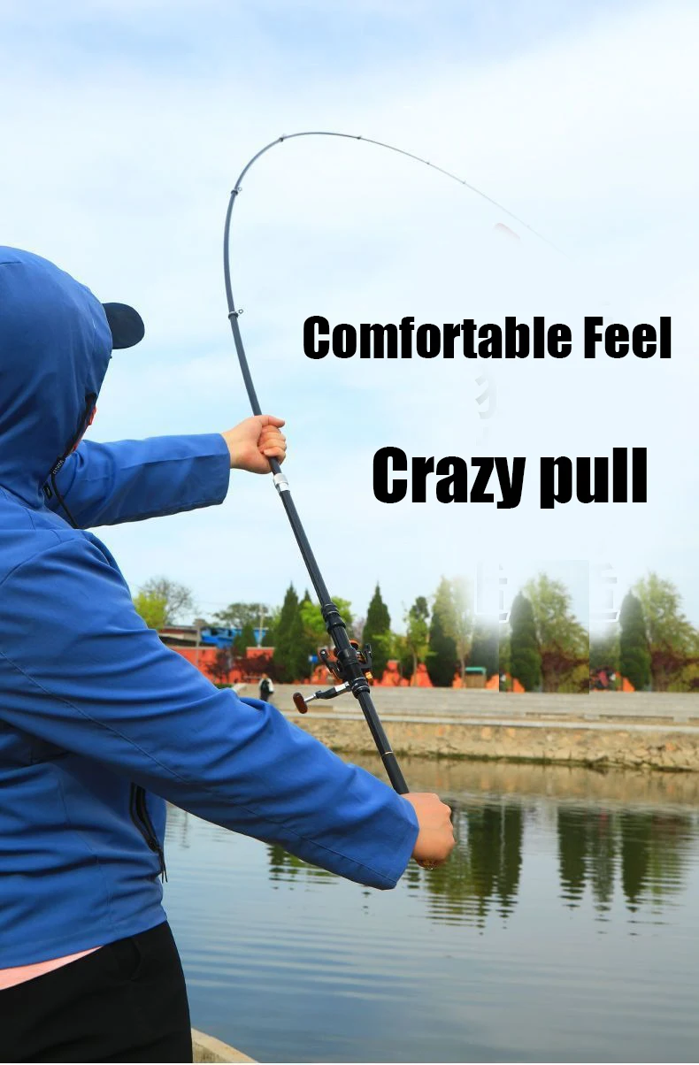 2.7M 3.6M 4.5M 5.4M 6.3M Carbon Telescopic Rock Fishing Rod Ultra Light Rod Lure Carp Travel Ocean Spinning Fishing Rod