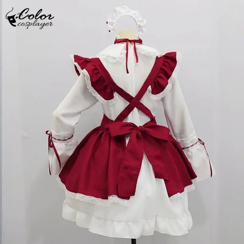 Color Cosplayer Anime Lolita Women Medieval Dress Red New Year Dress Vintage European Clothing Carnival Party Cosplay Costume