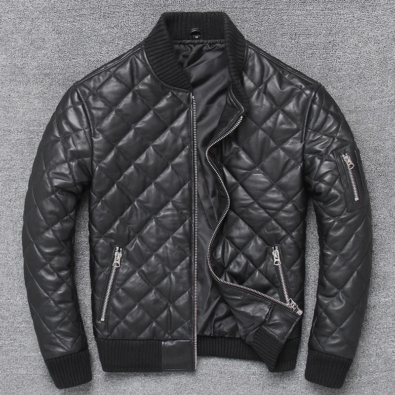 LNY!Wholesales.Brand new winter warm leather jacket.men Soft sheepskin cotton coat.Wholesales.classic casual leather cloth,