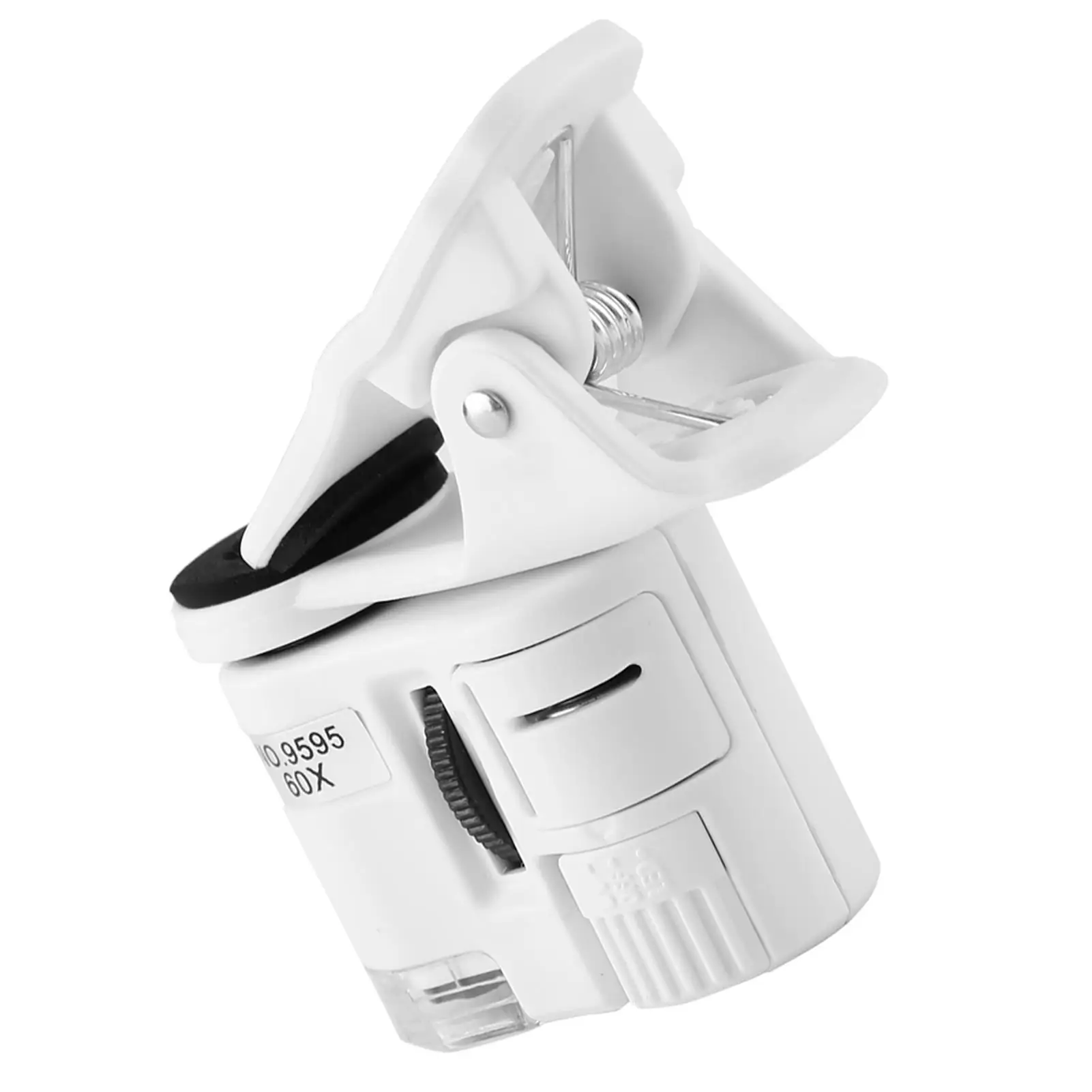 Lente d'ingrandimento 60X con mini microscopio a clip a luce UV LED per telefoni cellulari Lente portatile portatile per ispezione ravvicinata