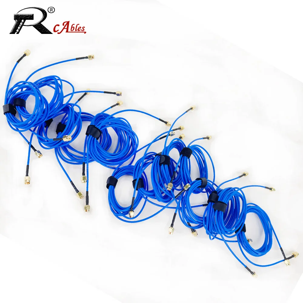 RG405 Coax Cable SMA To SMA Male Female Connector RP SMA To SMA Right Angle Crimp for RG405 High Frequency Test 50Ohm Fast Brass