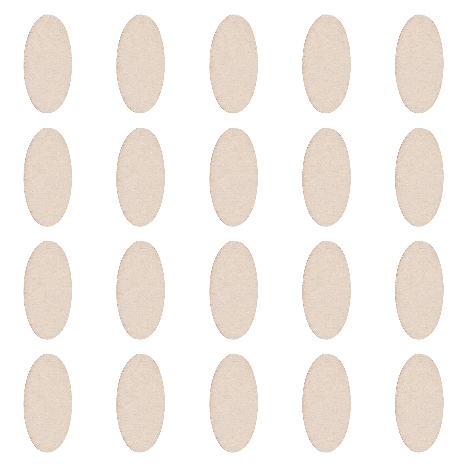 

200Pcs DIY Wooden Oval Cutouts Smooth Wood Slices Craft Supplies for Home Wedding Party Decorations Oval Cutouts