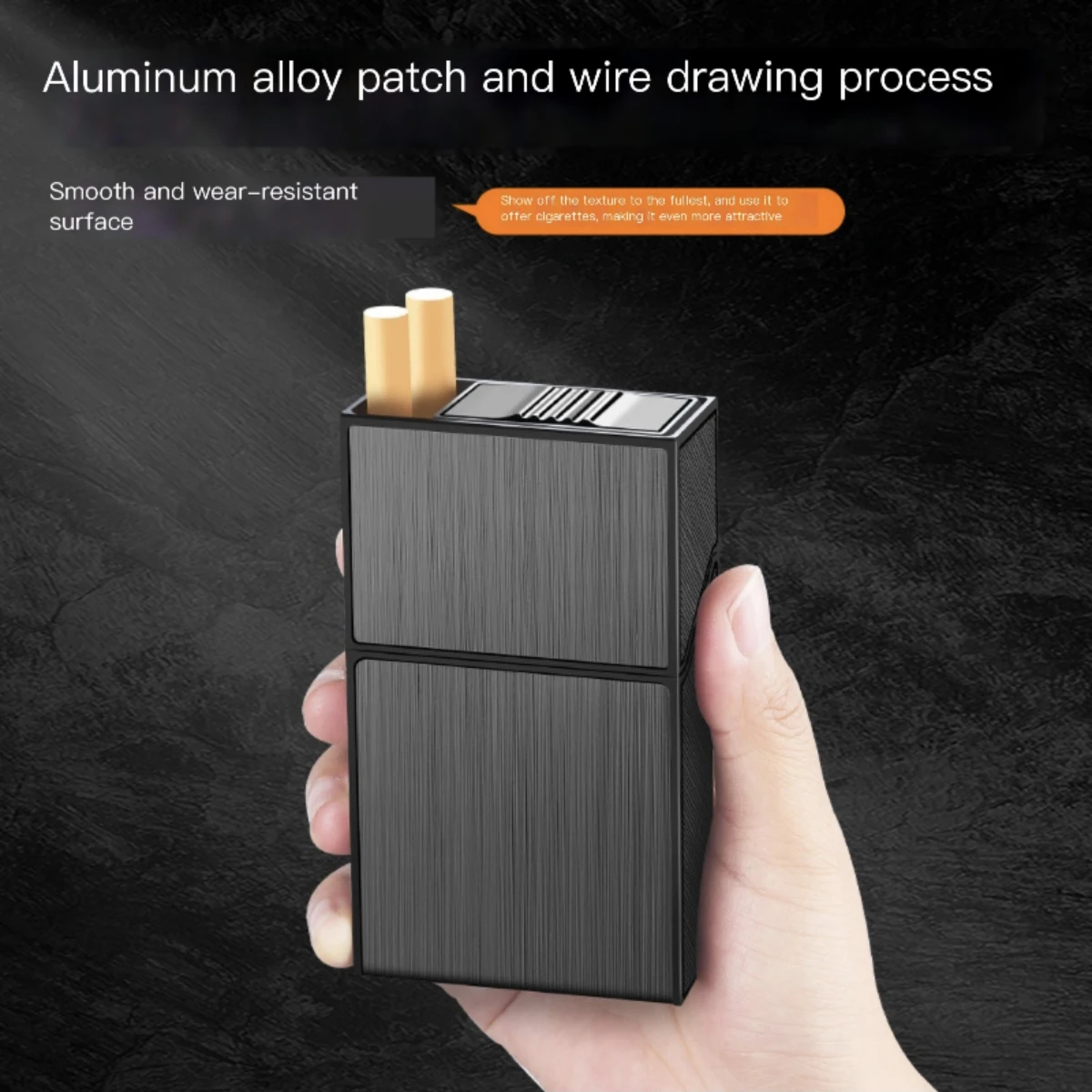 New Cigarette Case for Men\'s Coarse Medium Thin Three-use Cigarette Box Flip + Slide Cover Two Ways Smoking Accessories