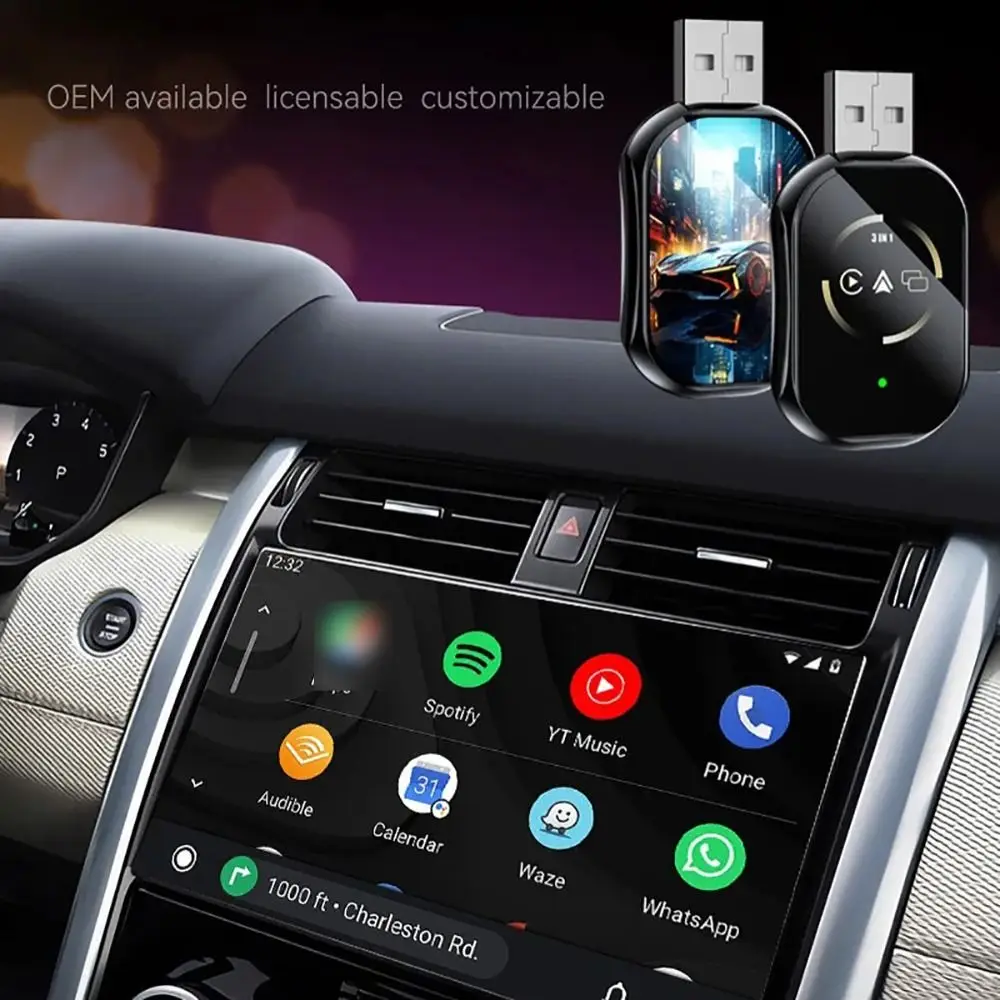 

Беспроводной адаптер CarPlay 3-в-1: Plug & Play, беспроводное подключение, Wi-Fi, мгновенная конвертация