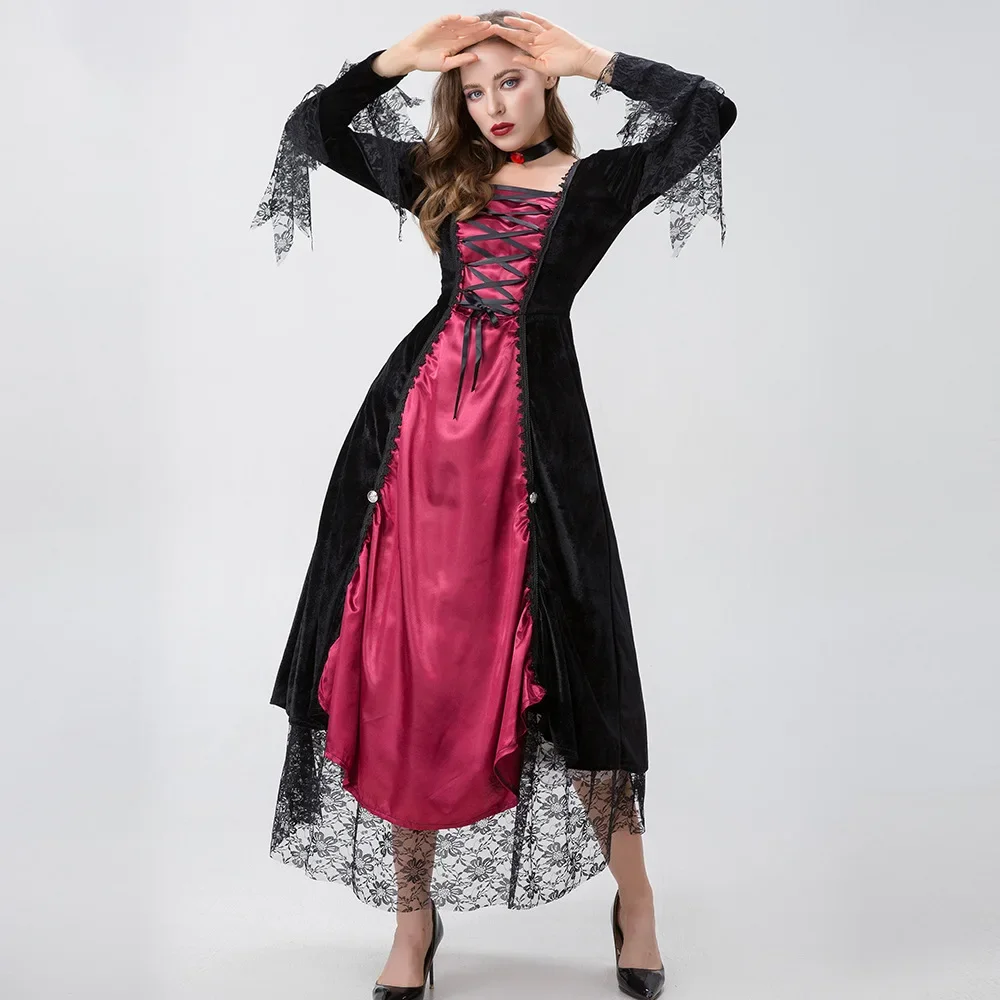 Halloween Cosplay Vampirkönigin Kleid Fancy Masquerade Kostüm