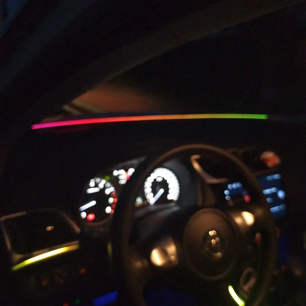 TVYVIKJ Car Interior LED Ambient Lighting Universal Windshield instrument RGB Magic Color Ambient Lamp Footlights App Control