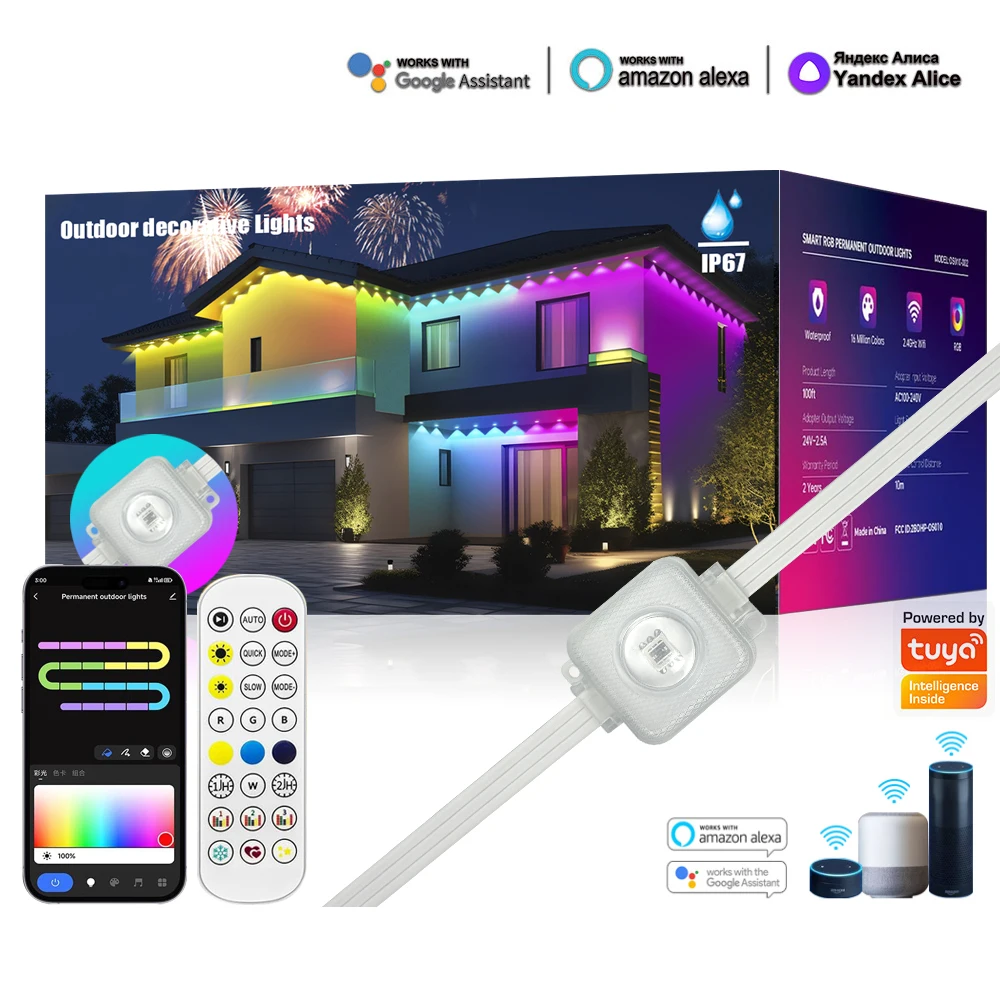 Imagem -02 - Luz Led Permanente Smart Eaves Luzes ao ar Livre Multi-coloridas Ip67 Impermeável 30leds